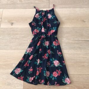Navy Floral Kids Dress